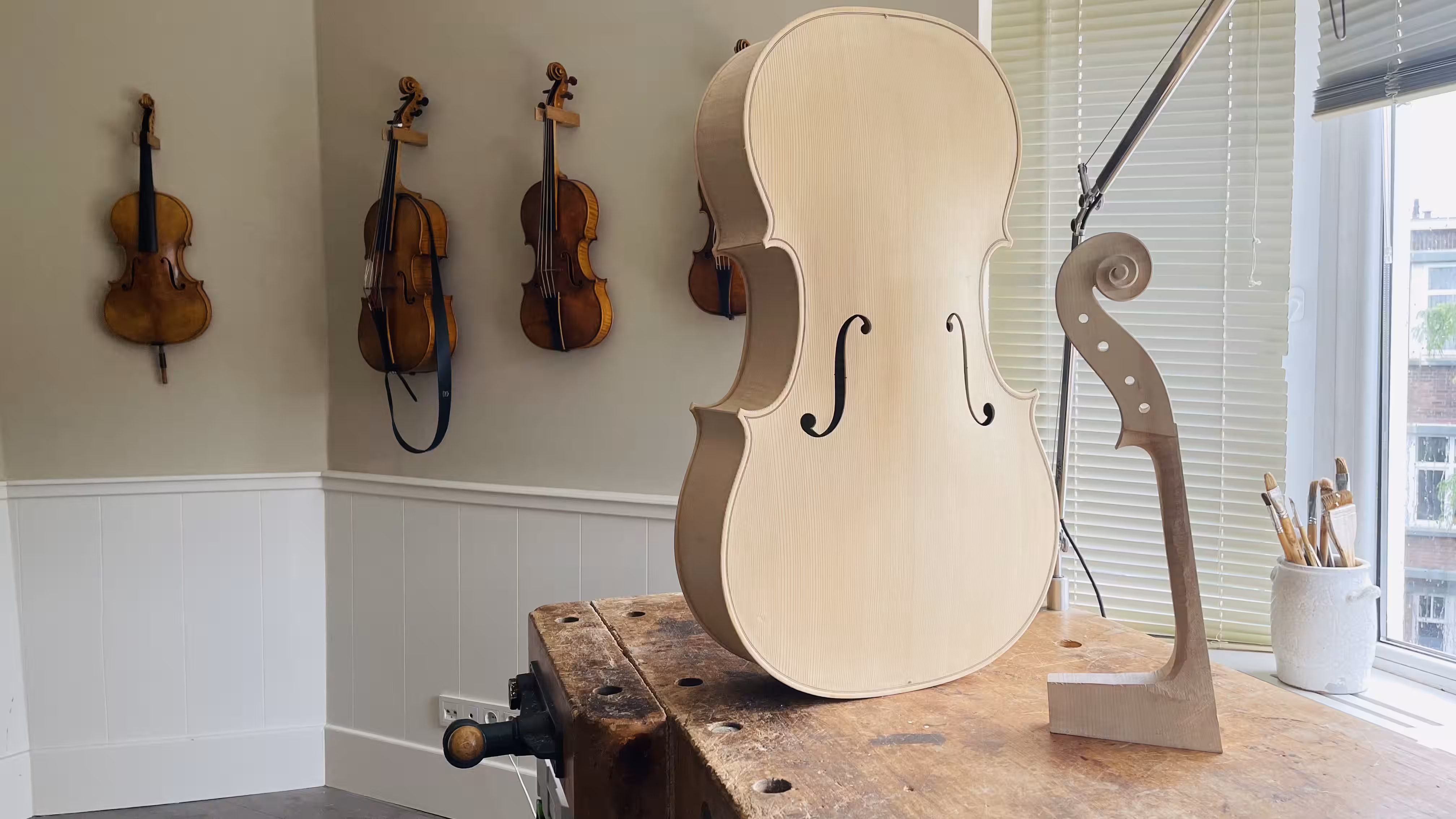 A Badiarov instrument in the white on the workbench