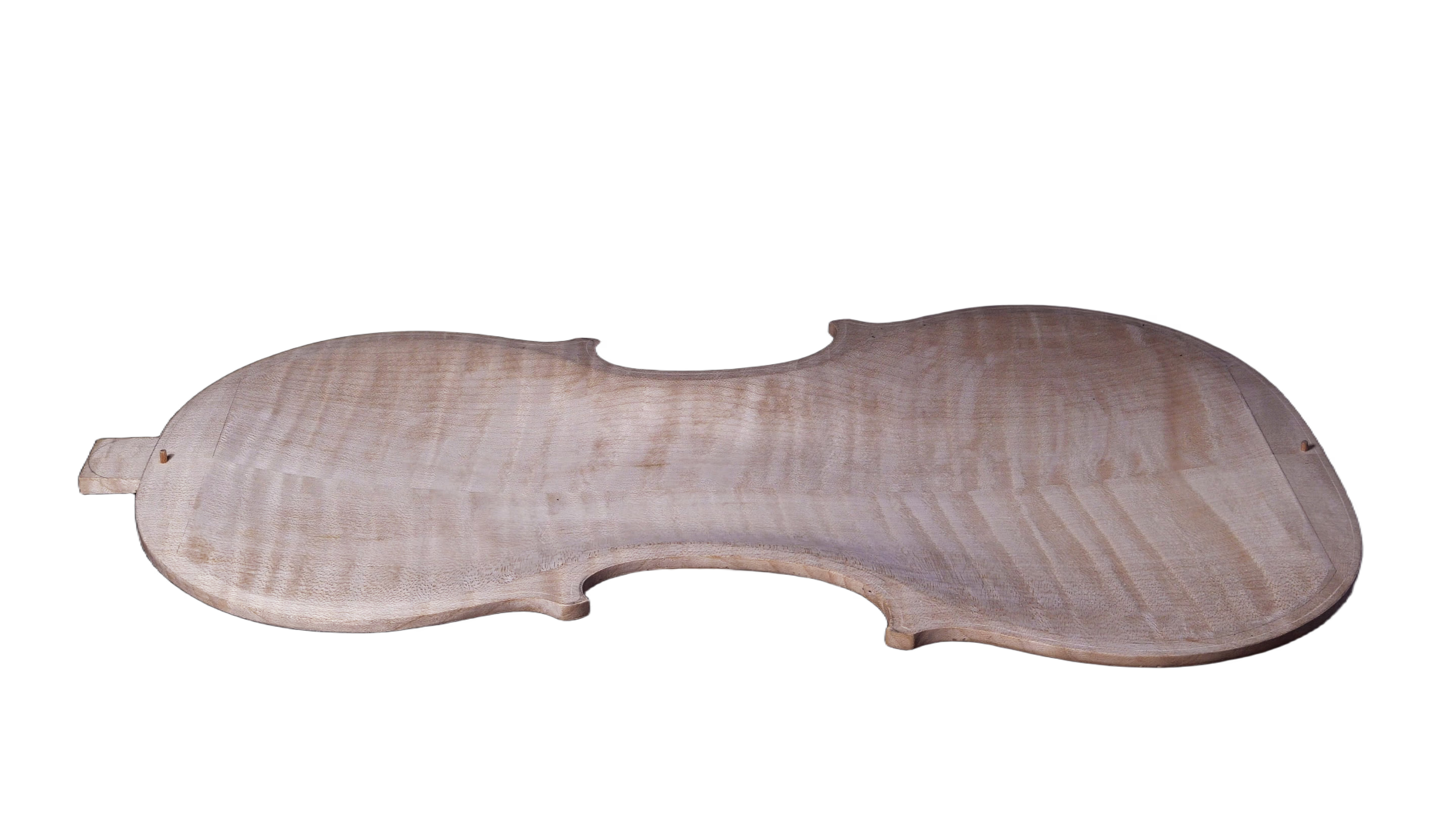 Violin back during carving and preparation