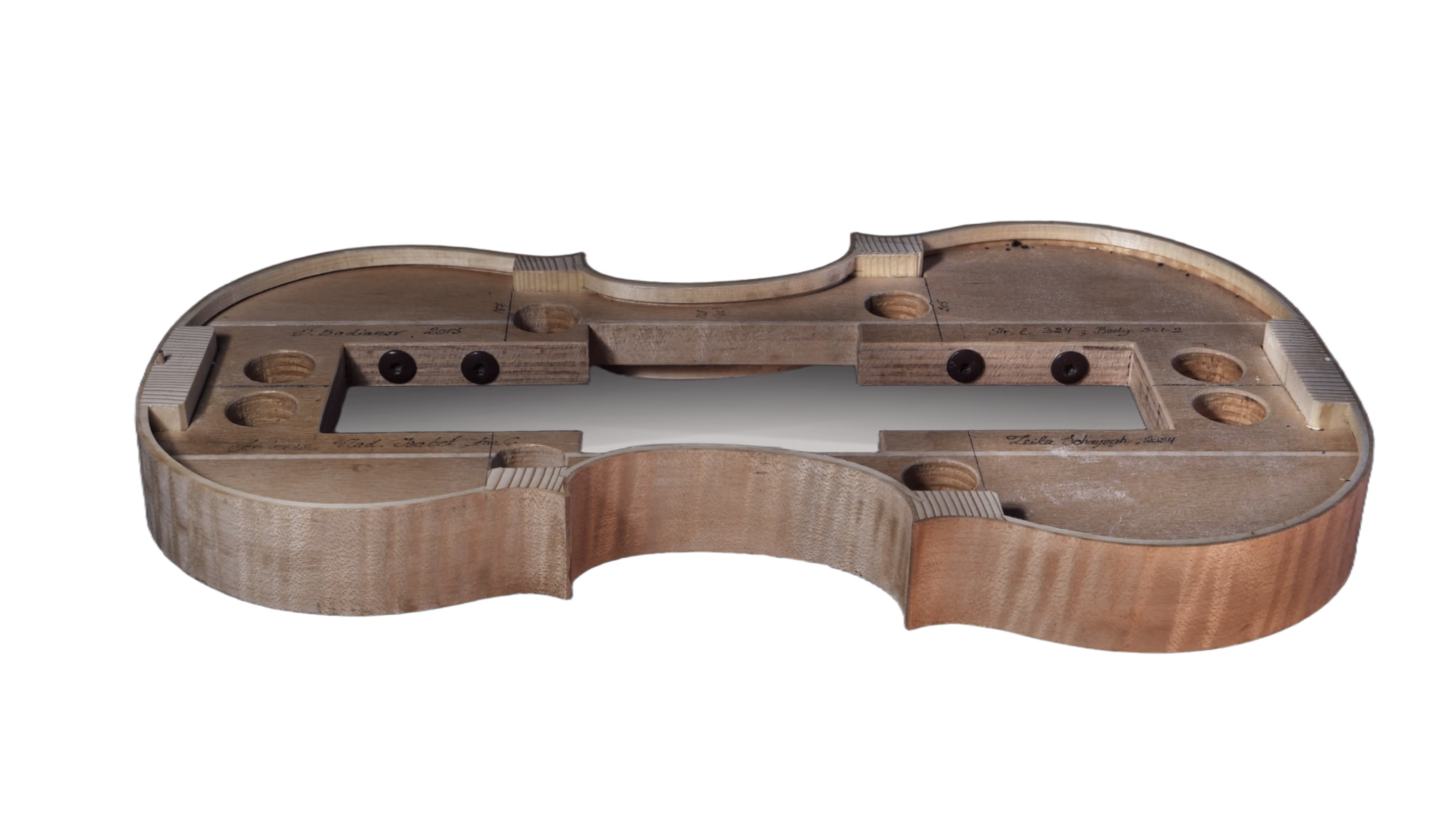 Violin ribs during the commissioning process